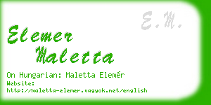 elemer maletta business card